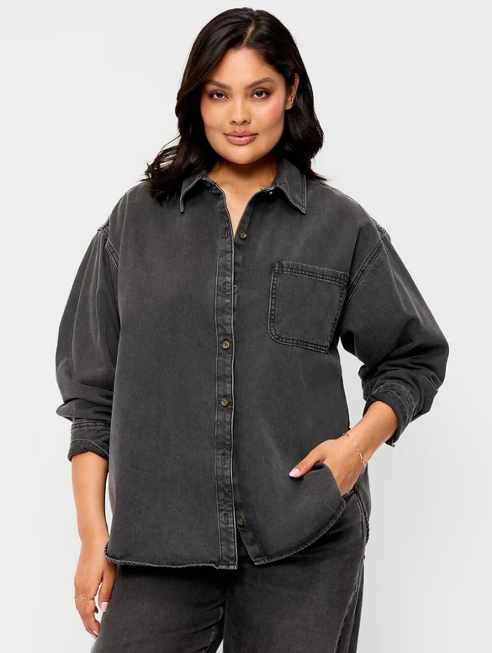NWT Old Navy XLT XL Tall Oversized Boyfriend Button-Down Jean Shirt
